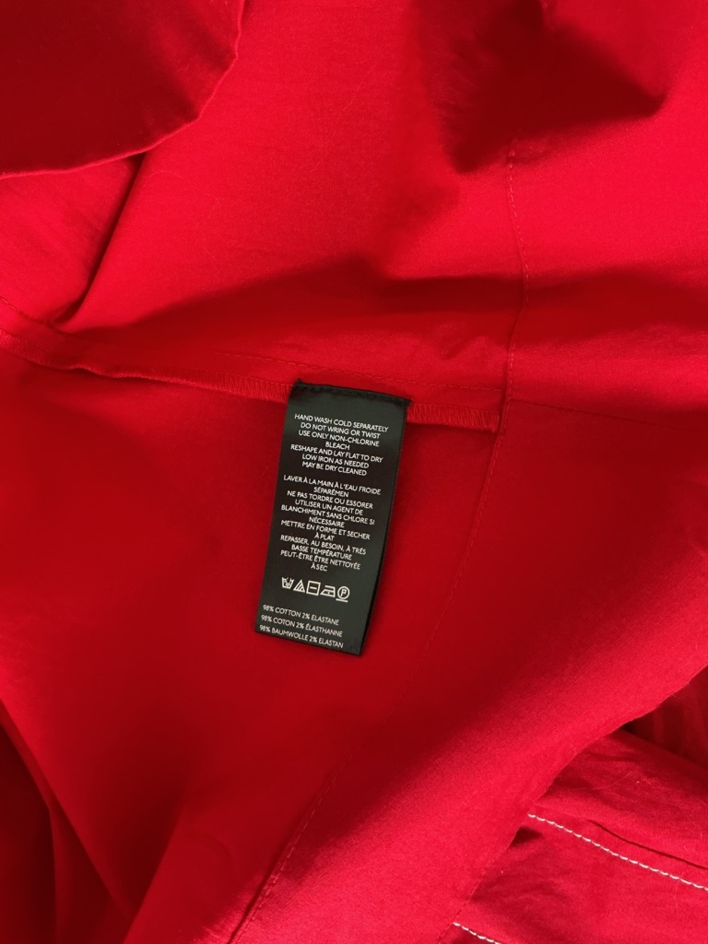 NEW Anthropologie Red Structured Midi Dress Contrast Stitch Pockets Square Neck - Picture 7 of 10